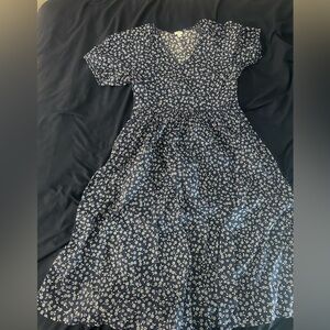 J. Crew Navy Blue Floral Dress